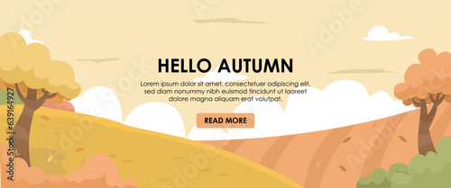 Hello Autumn vector Template Design