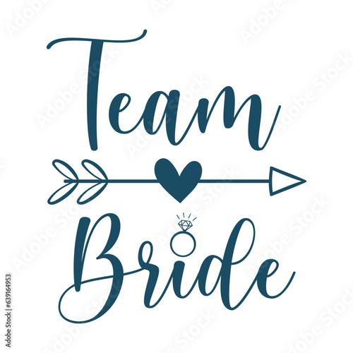 Team bride with tribal heart arrow svg cut file. Isolated vector illustration.