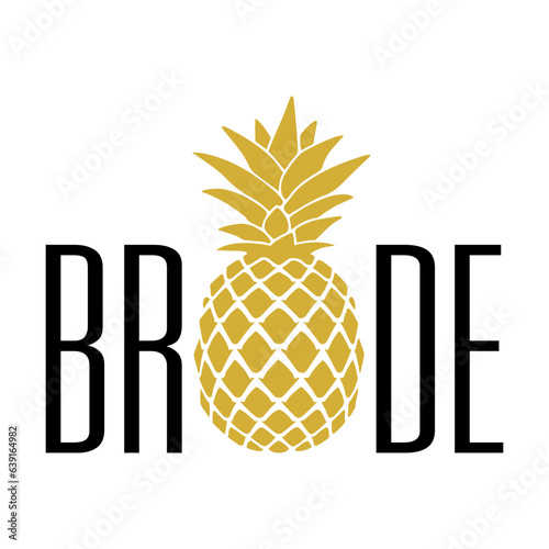 Bribe with golden pineapple svg cut file. Isolated vector illustration.