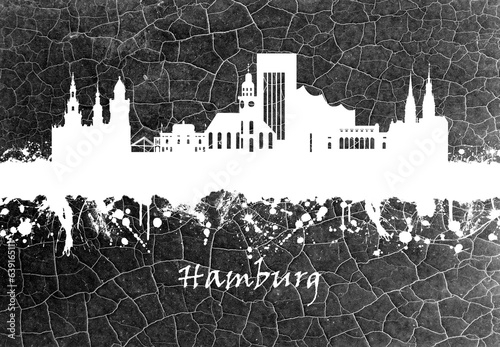 Hamburg skyline B&W #639165111