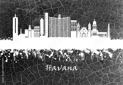 Havana skyline B W