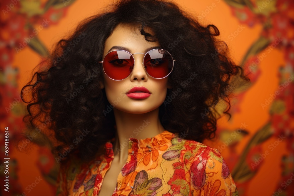Fototapeta premium Portrait young woman fashion. Generate Ai