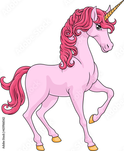 A Unicorn horse with horn cartoon mythological animal from myth illustration