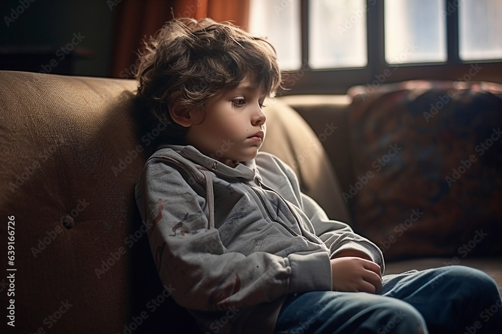 Sad little boy. 