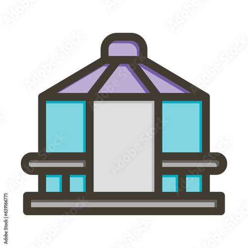 Gazebo Vector Thick Line Filled Colors Icon Design Vector Thick Line Filled Colors Icon Design