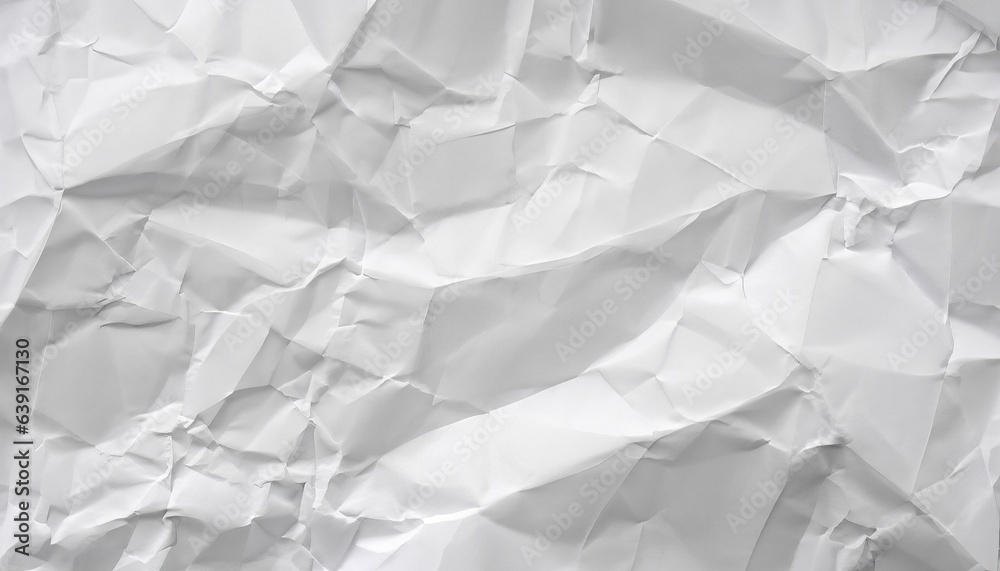 White crumpled paper background White crumpled paper background