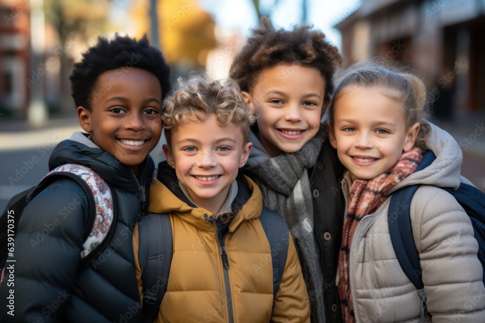 custom made wallpaper toronto digitalAfrican and American children, boys and classmates, education, elementary school, friendship