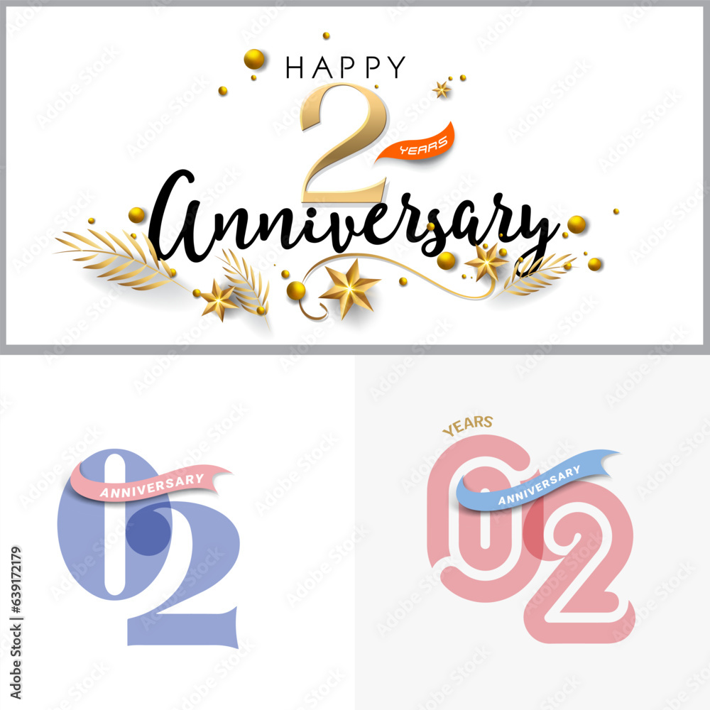 2 years anniversary vector number icon, birthday, anniversary design 2 years anniversary vector number icon, birthday, anniversary design