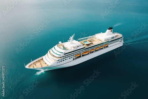 Cruise Ship, Cruise Liners beautiful white cruise ship above luxury cruise in the ocean sea at early in the morning time concept exclusive tourism travel on holiday. © Stavros