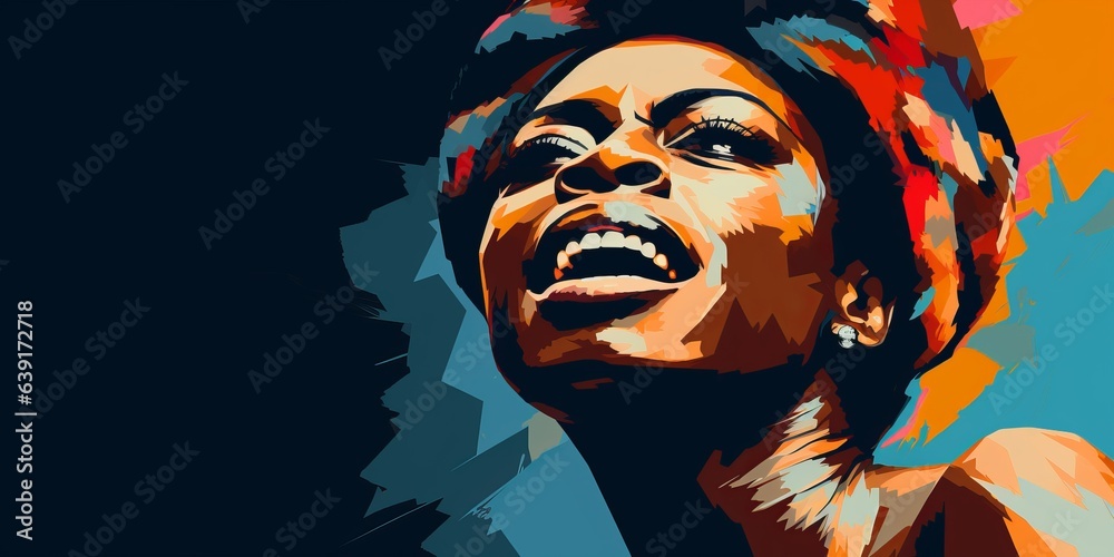 Black woman art, artist. Beautiful illustration picture. Generative AI