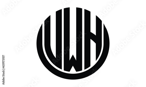 UWH shield in circle logo design vector template. lettermrk, wordmark, monogram symbol on white background. photo