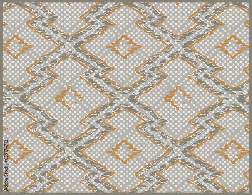 artistic watercolor geometric, jacquard textured seamless pattern in vector 