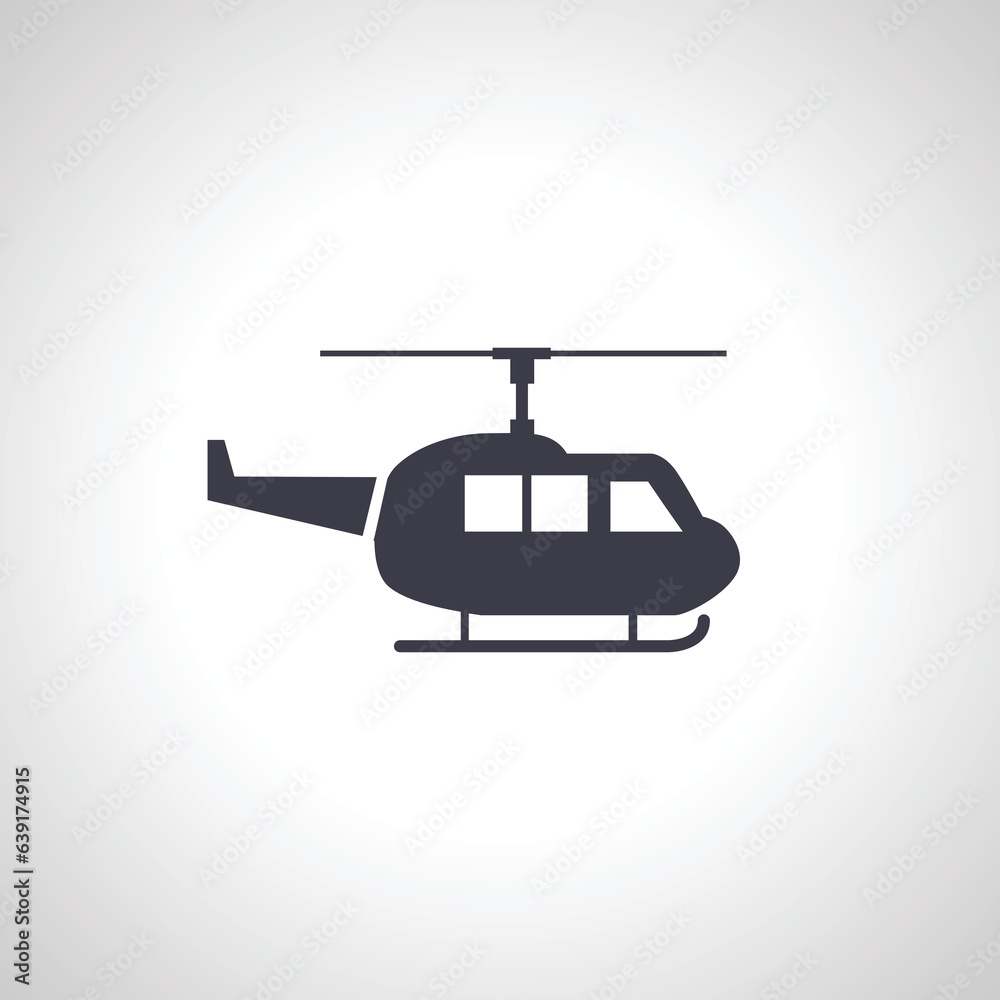 helicopter isolated icon on white background, helicopter isolated icon