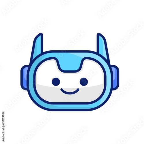 Robot Head Avatar Vector Design. Cartoon Robot Head Icon