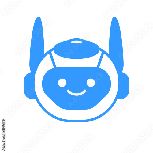 Robot Head Avatar Vector Design. Cartoon Robot Head Icon