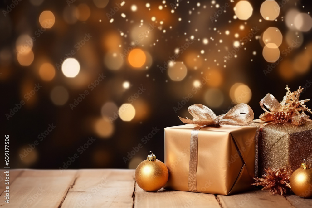 Beautiful New Year or Christmas desk background with Christmas tree decoration elements with space for text or logo.generative ai
Beautiful New Year or Christmas desk background with Christmas tree decoration elements with space for text or logo.generative ai