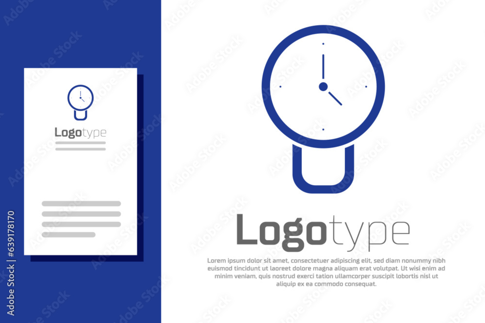 Blue Clock icon isolated on white background. Time symbol. Logo design template element. Vector Blue Clock icon isolated on white background. Time symbol. Logo design template element. Vector