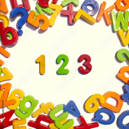 numbers 1 2 3 lettering, international literacy day, international teacher's day, puzzle.
