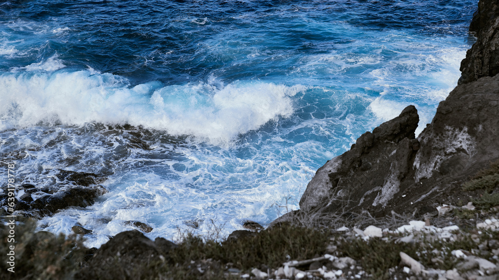 Atlantic Ocean Tenerife Cliffs waves 