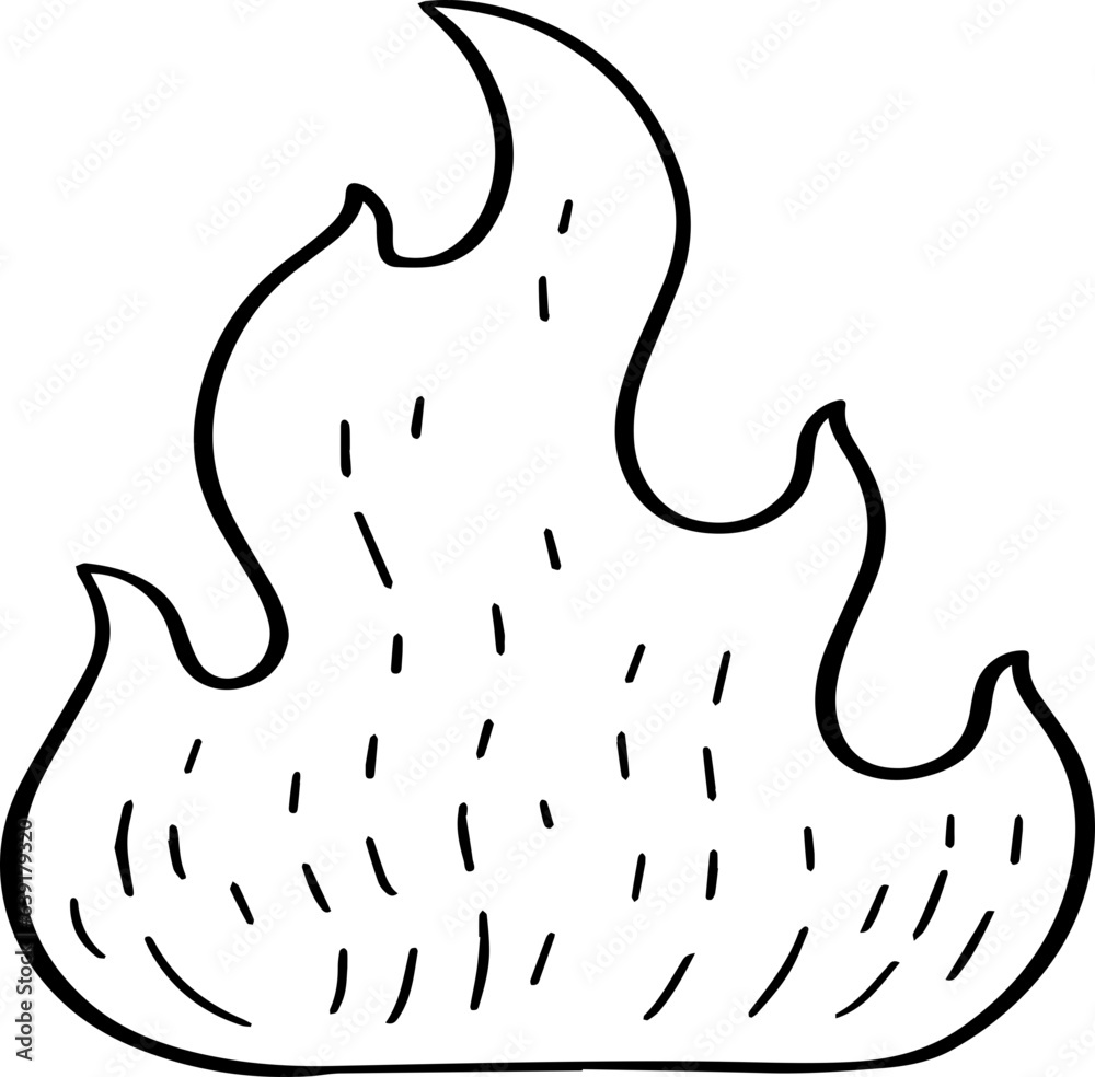 Fototapeta premium hand drawn fire illustration.