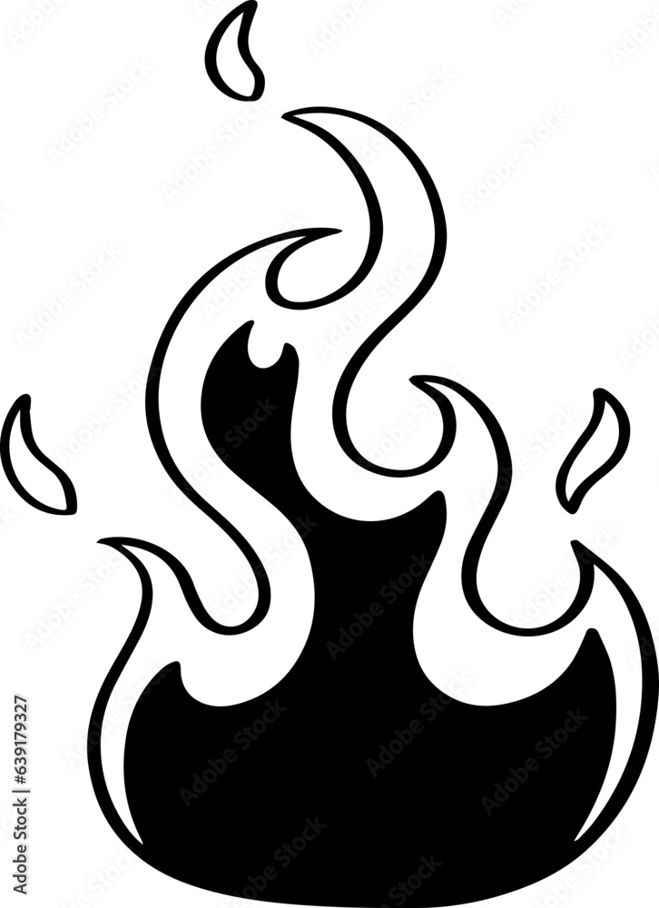 hand drawn fire illustration. hand drawn fire illustration.