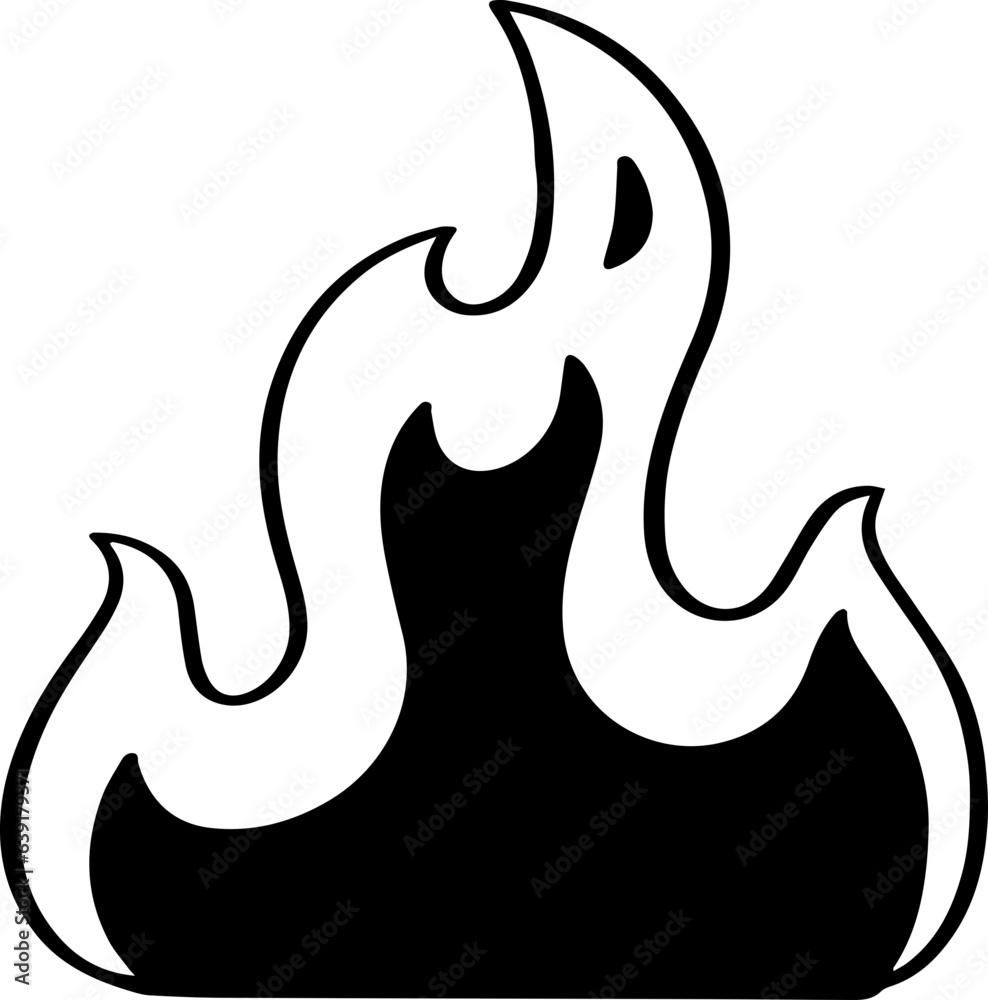Fototapeta premium hand drawn fire illustration.