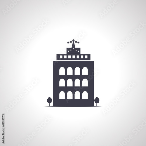 Hotel building icon. Hotel isolated icon