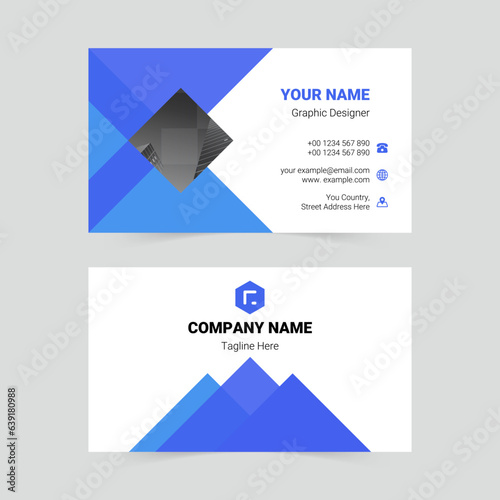 Blue marketing company business card template