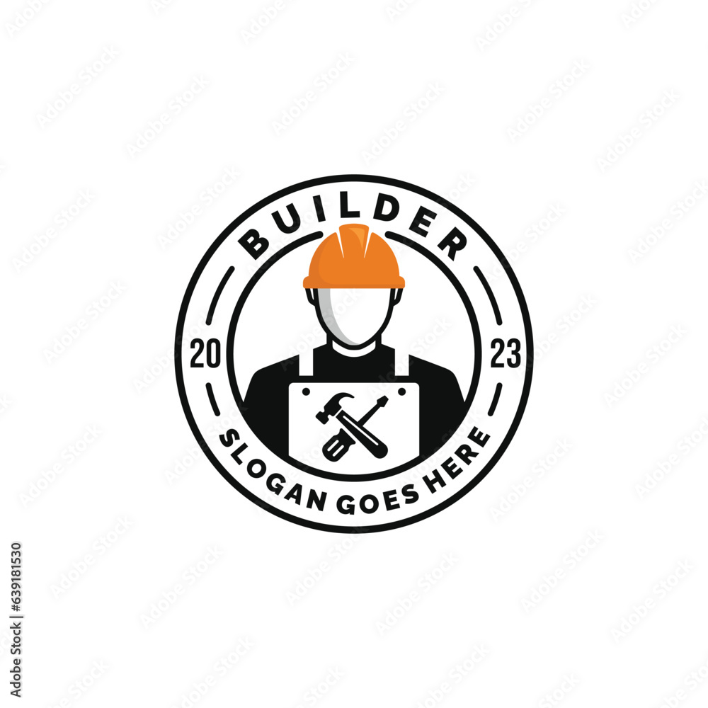 Construction worker logo design vector illustration Construction worker logo design vector illustration