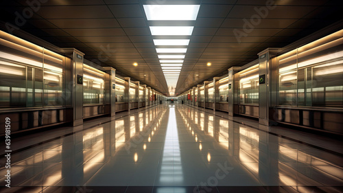 contemporary hallway of airport.generative ai © LomaPari2021