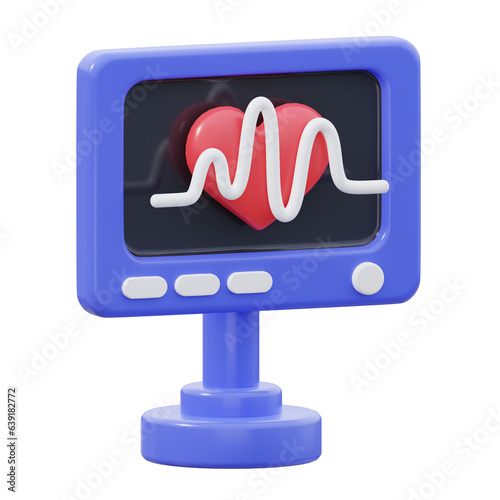 3D Cardiogram Checker Illustration