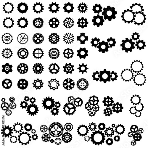 Gear icon vector set. clockwork illustration sign collection. Mechanics symbol.
