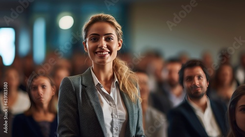Portrait of a young successful businesswoman at a conference