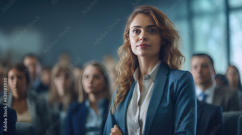 Portrait of a young successful businesswoman at a conference Portrait of a young successful businesswoman at a conference
