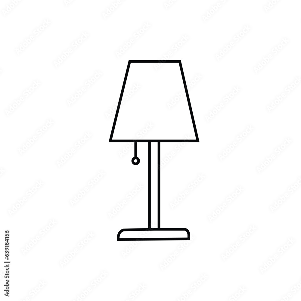 Table lamp, lighting for room, home furniture lineart design, hand drawn. Table lamp, lighting for room, home furniture lineart design, hand drawn.