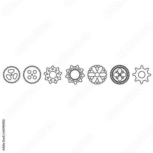 Gear icon vector set. clockwork illustration sign collection. Mechanics symbol.