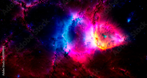 Generative AI. Space wallpaper and background. Universe with stars  constellations  galaxies  nebulae and gas and dust clouds