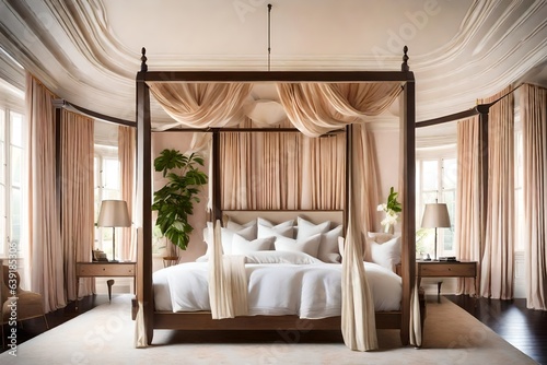 A bedroom oasis features a four-posture beds  © Sikandar Hayat
