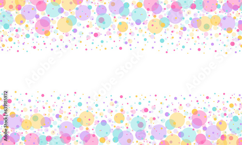 Frame border colorful confetti circle dots texture pattern background