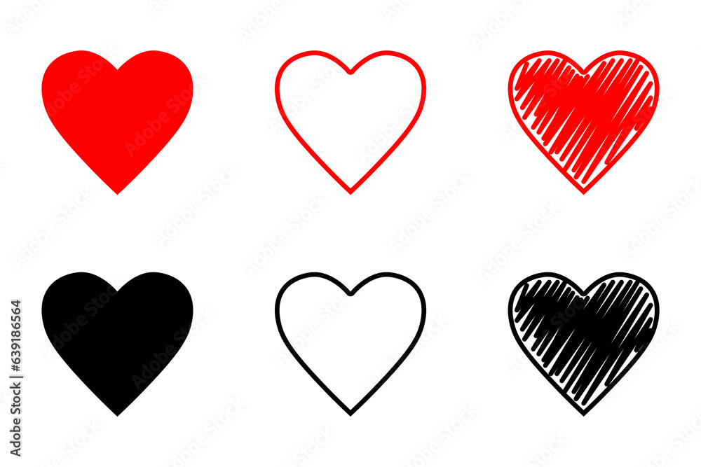 Love heart icon on pack. Vector design.