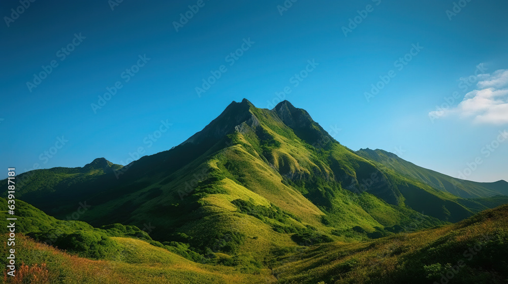 Foggy Green Mountains Under Cloudy Blue Sky During Daytime