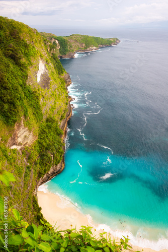 Tropical beach with white sand, beach holiday destination on Bali island