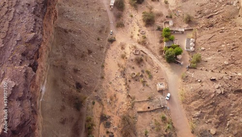 Ariel view of a town in an Oasis in the desert, Mauritania photo