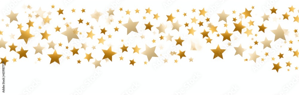 Gold star dust sparkle on white. Generative AI Gold star dust sparkle on white. Generative AI