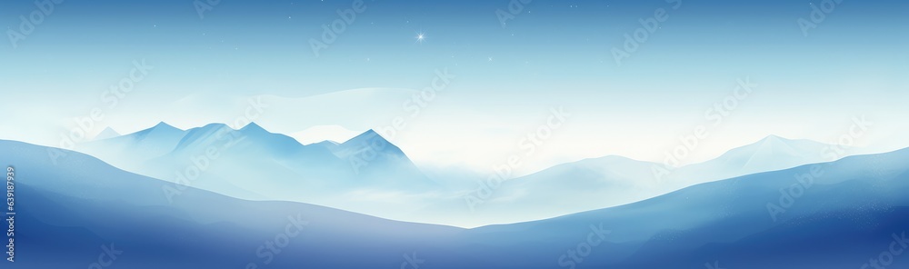 Horizontal blue natural background to use as Christmas background. Generative AI