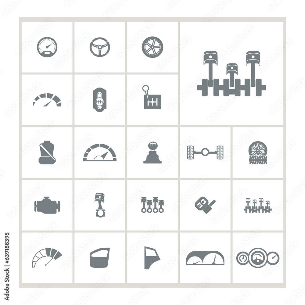 car parts icon set. car service icon set.