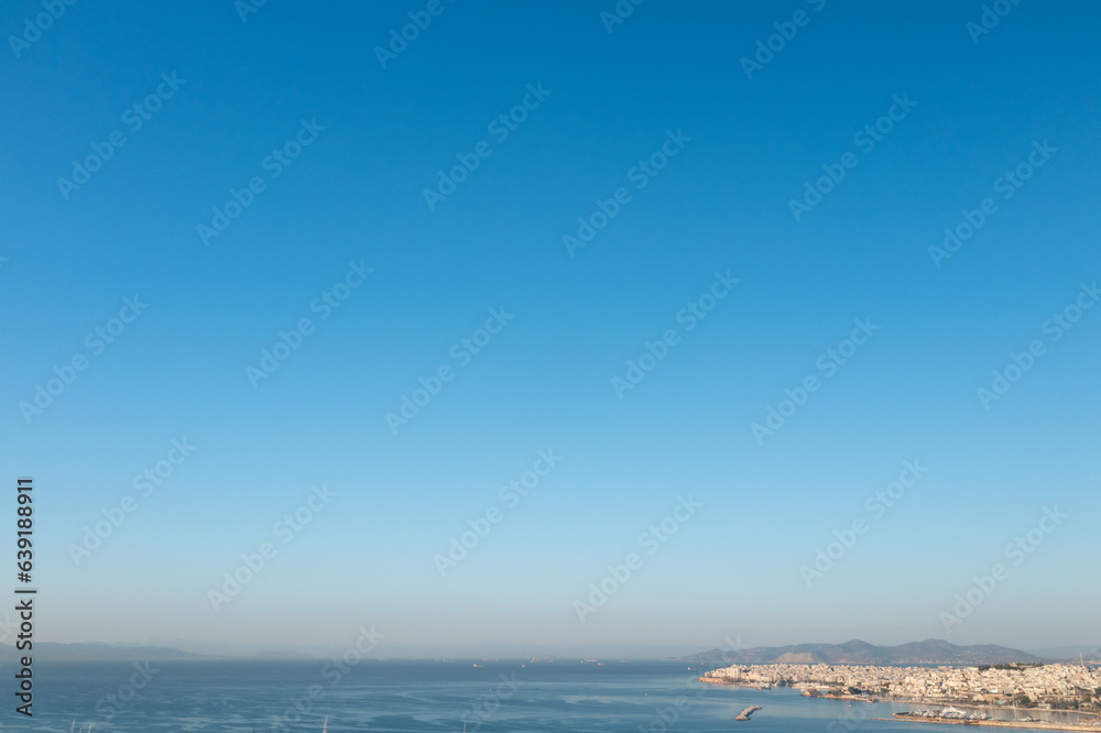 Tilted View of Piraeus Port: Athens' Bustling Maritime Hub