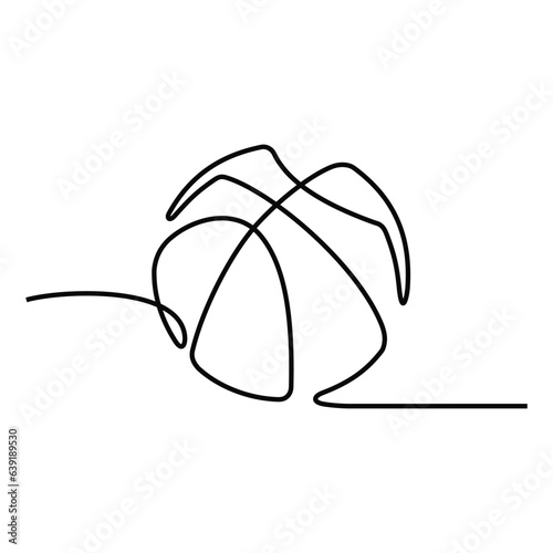 Basketball. Continuous line. Hand drawn. One line. Logo design. Vector. illustration