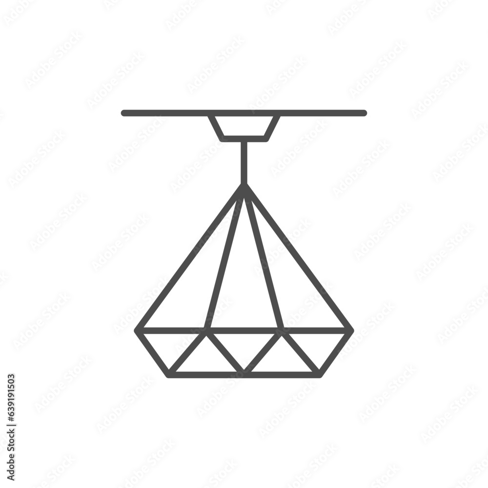 Decorative lamp line outline icon