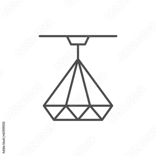 Decorative lamp line outline icon